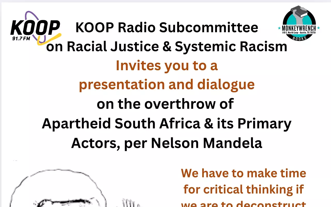 Image: A Presentation and Dialogue on the Overthrow of Apartheid South Africa & its Primary Actors, per Nelson Mandela