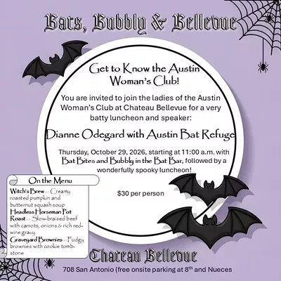 Image: Bats, Bubbly, & Bellevue - an Austin Woman's Club Luncheon