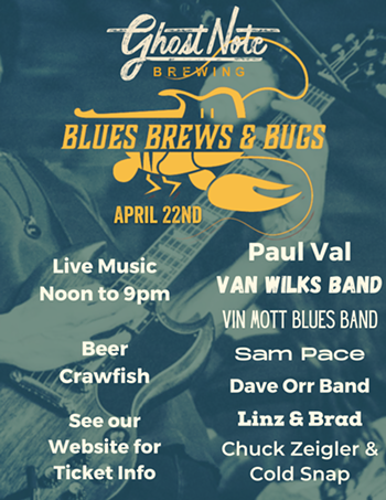 Image: Blues, Brews, & Bugs Festival w/ Paul Val, Van Wilks Band, Vin Mott Blues Band, Sam Pace, Dave Orr Band, Lindsay Beaver & Brad Stivers, Chuck Zeigler & Cold Snap