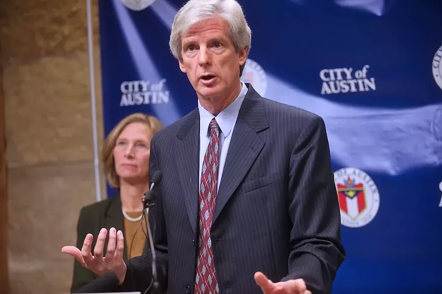Bill Spelman at a press conference in 2009