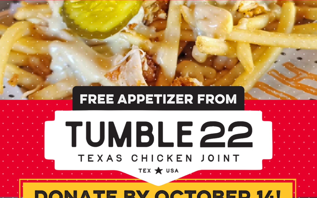 Image: Donate Blood & Score a Free Appetizer from Tumble 22 Hot Chicken
