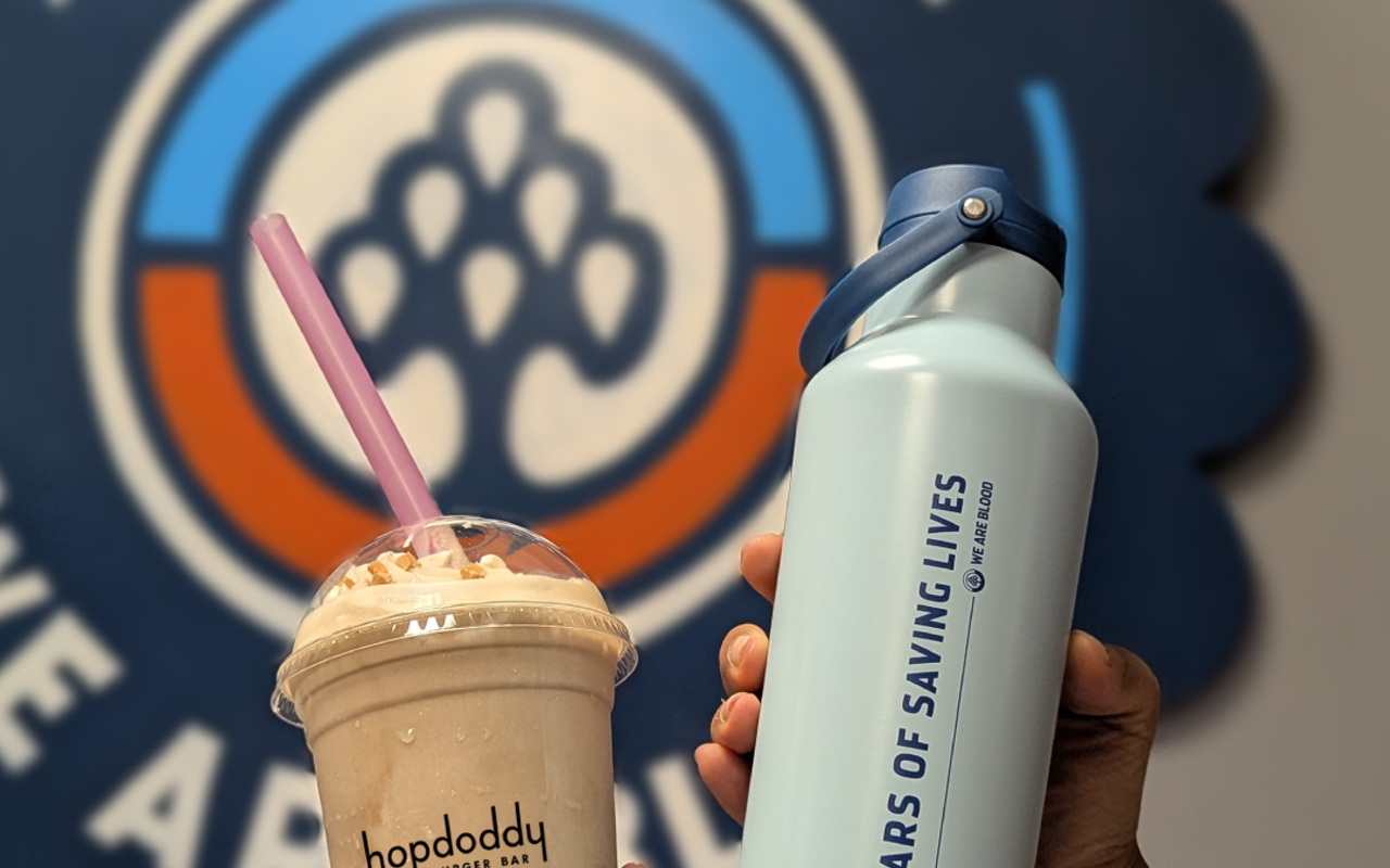 Image: Double Reward: Free Hopdoddy Shake & Exclusive 75th Anniversary Tumbler with We Are Blood!