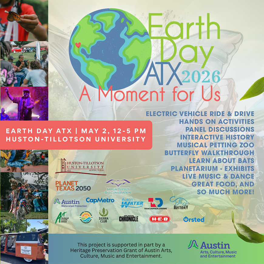 Earth Day ATX May 2 at Huston-Tilloston University