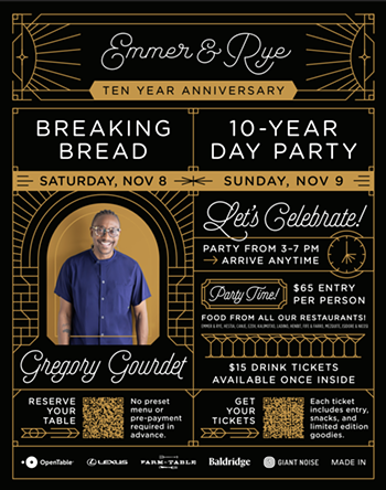 Image: Emmer & Rye 10-Year Anniversary Party