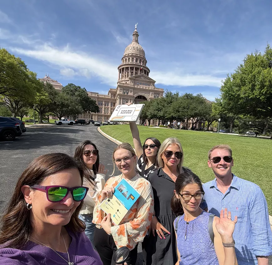 A team plays Escape the Box: Texas Capitol Scavenger Hunt and Escape Game 2026