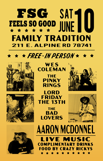 Image: Family Tradition w/ Aaron McDonnell, the Bad Lovers, Lord Friday the 13th, the Pinky Rings, John Wesley Coleman III