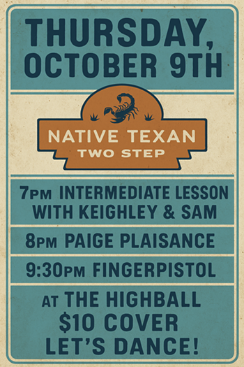 Image: Fingerpistol, Paige Plaisance, dance lessons w/ Native Texan Two Step