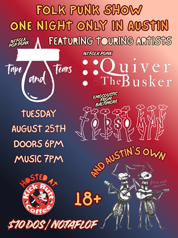 Image: FOLK PUNK SHOW &mdash; ONE NIGHT ONLY IN AUSTIN!