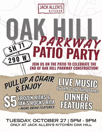 Image: Jack Allen's Oak Hill Patio Party