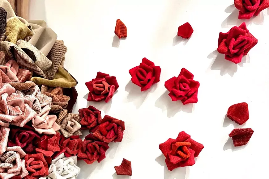 Aileen Chen, If We Make It Bloom, installation of upcycled materials