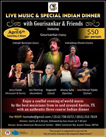 Image: Live Music & Special Indian Dinner w/ Gourisankar and Friends