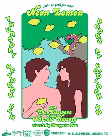 Image: Neon Lemon, The Answers, Narrow Haunts