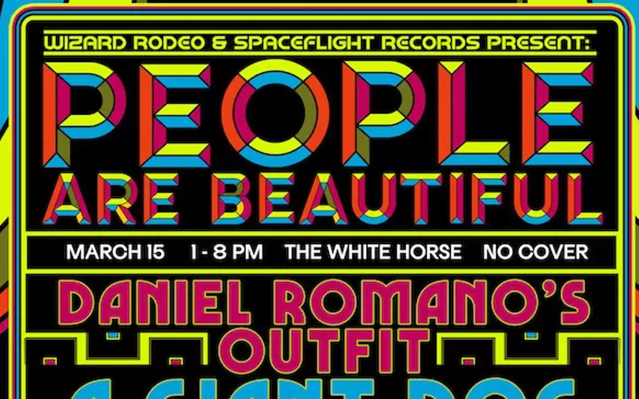 Image: People Are Beautiful w/ Daniel Romano's Outfit (7:00), Carson McHone (6:00), Garrett T. Capps & NASA Country (5:00), A Giant Dog (4:00), Jane Weaver (3:00), Sunjammer (2:00)