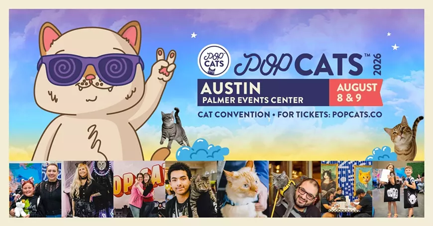 Join us at the 7th annual POP Cats show in Austin! Immerse yourself in artistically designed environments and activities, including a Punk Cats Cattoo Parlor, Acrylic Painting, Wand Making, the new 'Paint your own Cat Vinyl toy' workshop, and more.  Explore the POP Cats &mdash; featuring local cat-inspired artists and makers. Find unique products celebrating our feline friends. Most importantly, support cat organizations and adopt a cat on-site. Your participation in POP Cats ensures a day of feline fun and positive impact, with part of the proceeds benefiting these causes.  Don't miss this chance to be part of a purr-fect day, celebrating art, creativity, and giving back to our furry friends! 🐾