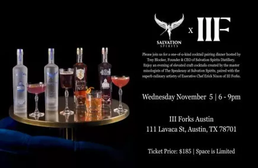 Salvation Spirits Cocktail Pairing Dinner at III Forks Austin