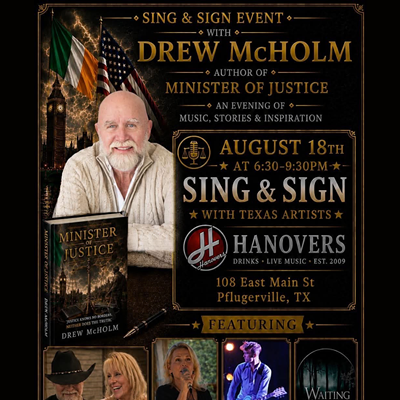 Image: Sing & Sign: Drew McHolm Author Book Signing at Hanovers Pflugerville