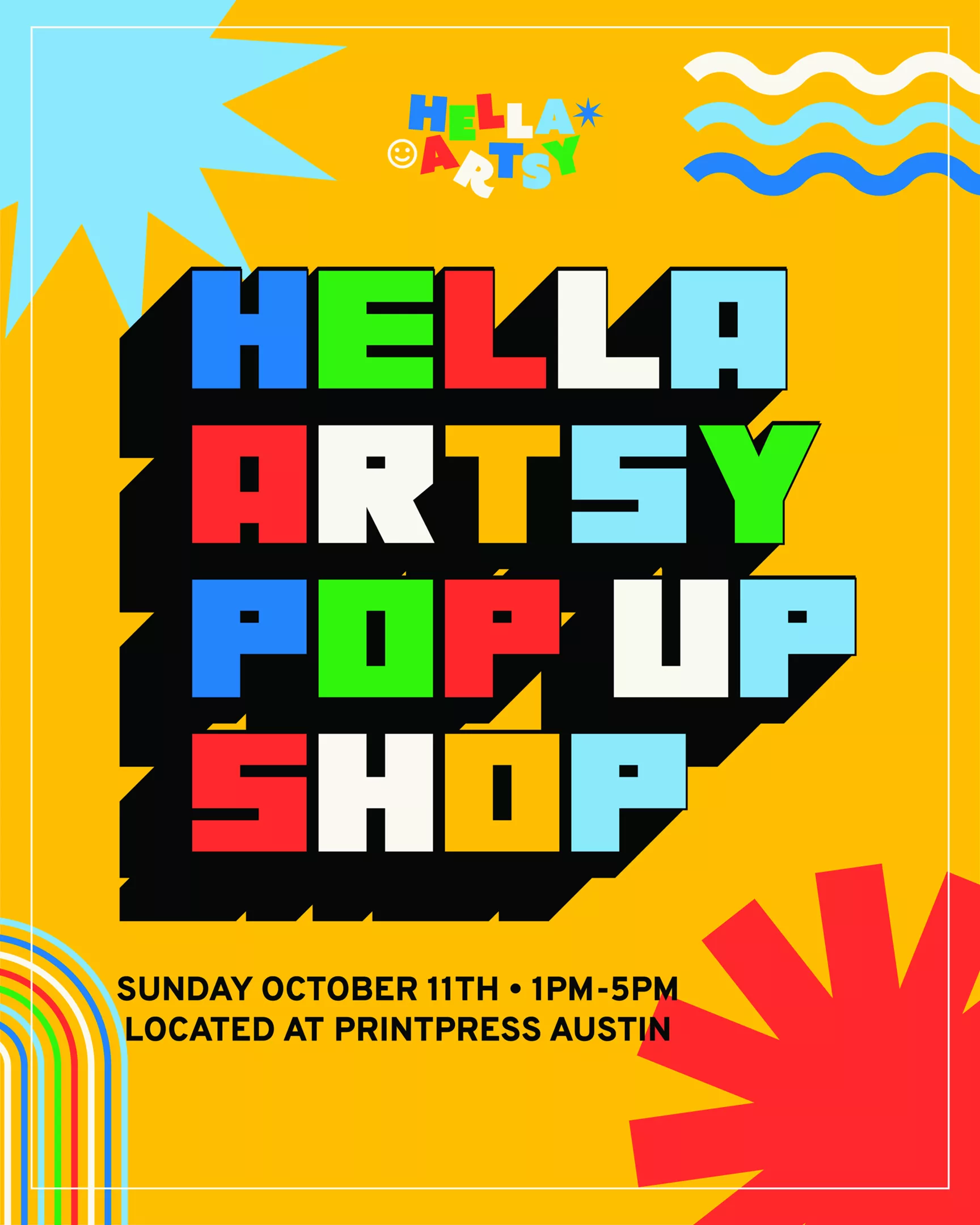 HELLA ARTSY POP-UP SHOP: DESIGN, CERAMICS, AND MORE — Family fun in PRINTpress · Austin, TX