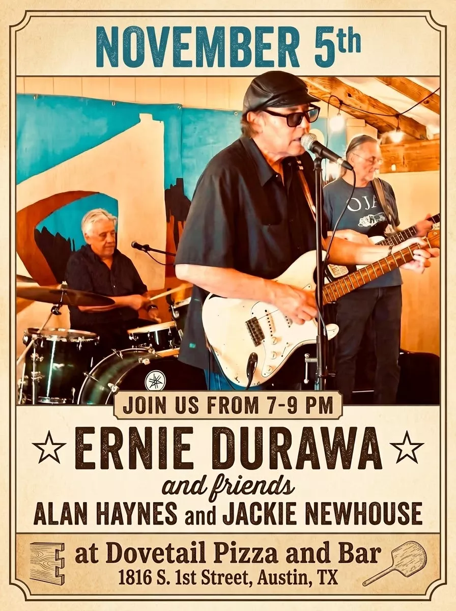 Ernie Durawa and Friends Austin concert poster