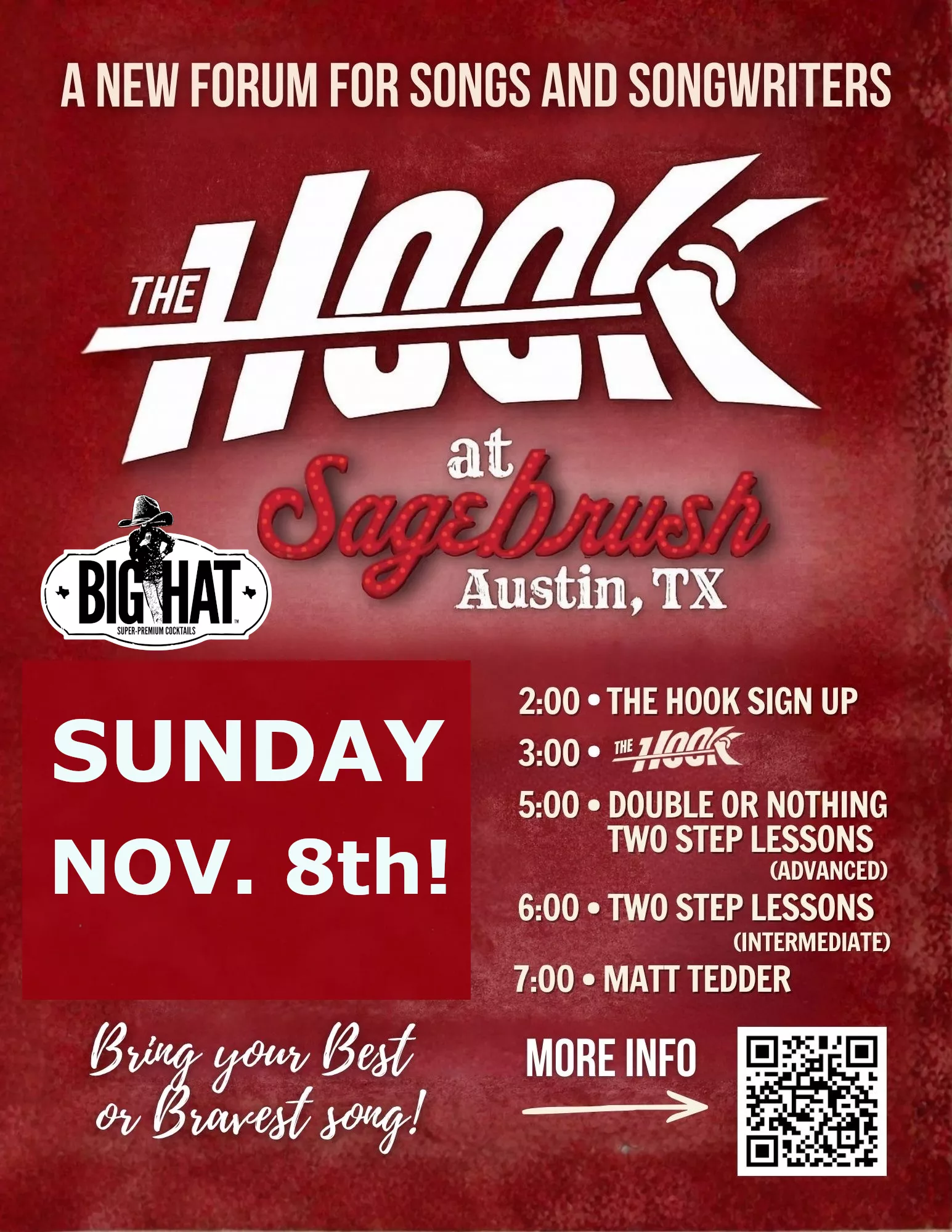 The Hook Austin concert poster