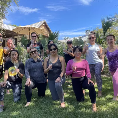 Image: Vino Vinyasa at Fall Creek Vineyards