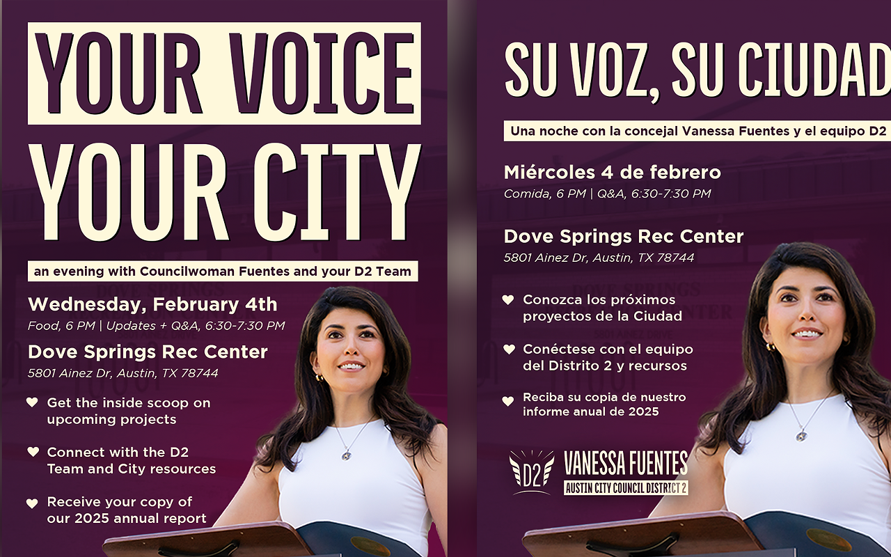 Image: Your Voice, Your City: An Evening With Councilwoman Vanessa Fuentes and the District 2 Team